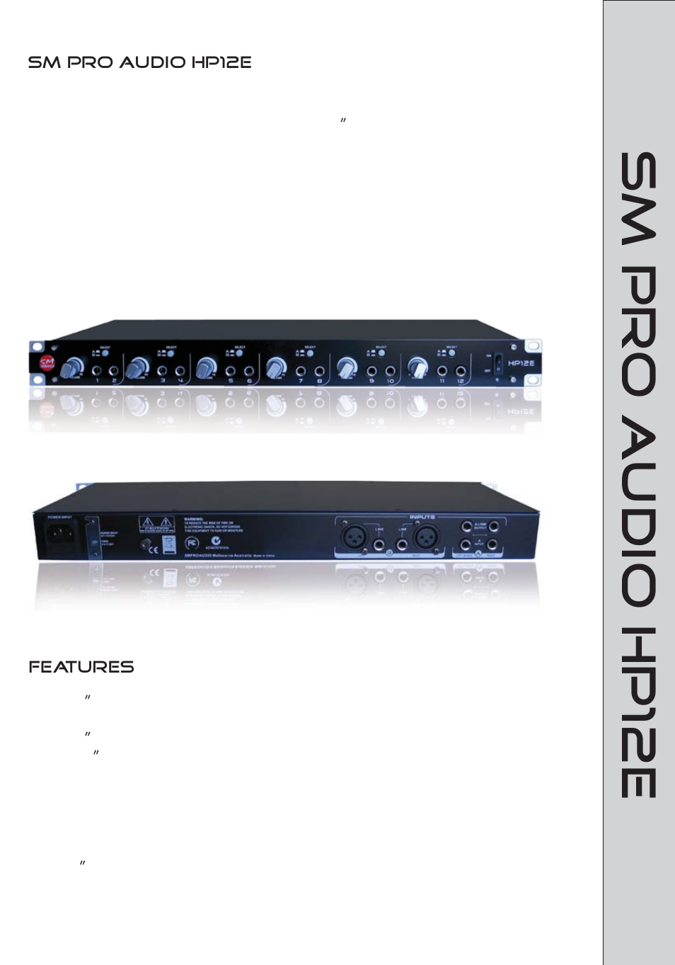 Sm pro audio hp12e | SM Pro Audio HP12E: 12 channel headphone amplifier User Manual | Page 4 / 8