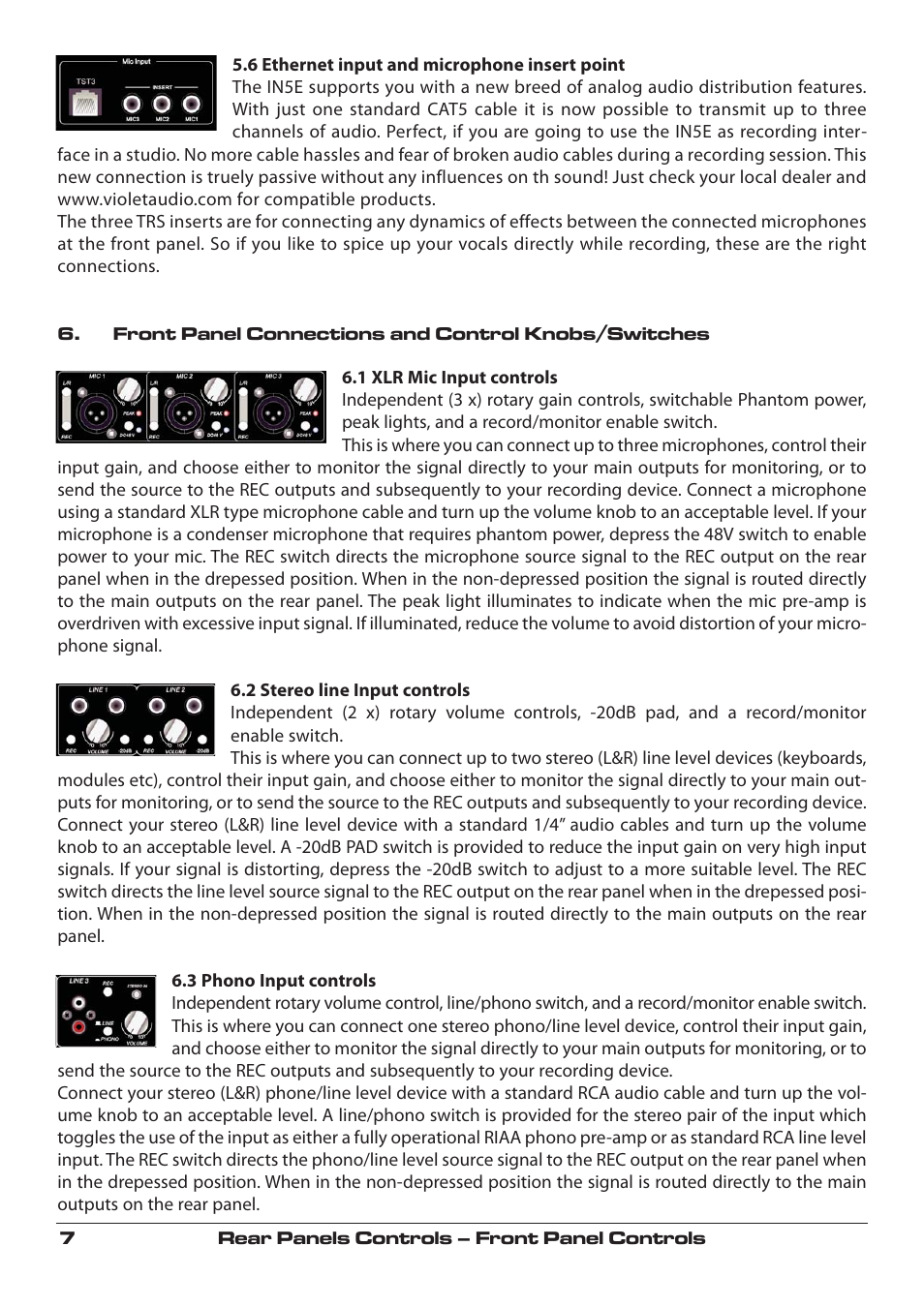 SM Pro Audio IN5E: USB Audio Interface and Stand alone Mixer User Manual | Page 7 / 12