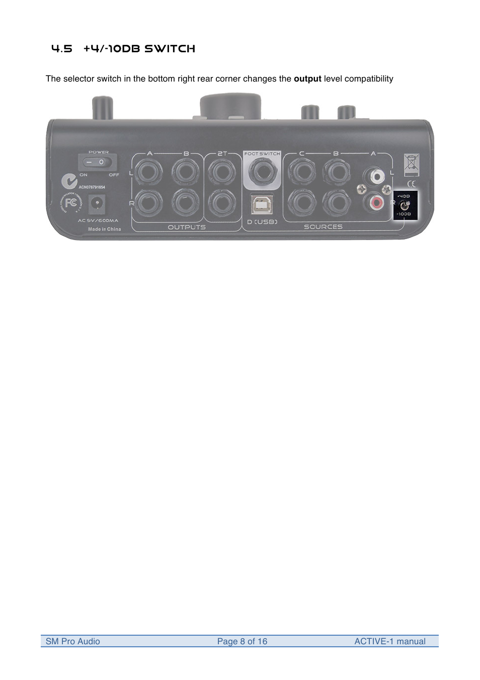 SM Pro Audio M-Patch Active-1: Precision Monitor Control Plus Studio Talkback and USB Audio I/O User Manual | Page 8 / 16