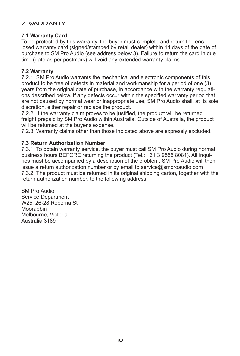 SM Pro Audio M-Patch 2.1: Passive Monitor Controller with Subwoofer Connection User Manual | Page 10 / 12