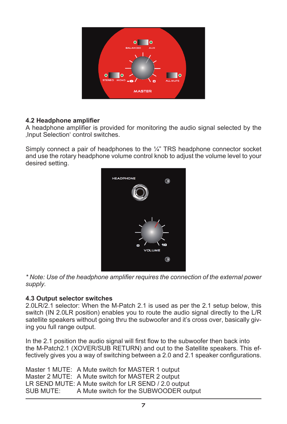 SM Pro Audio M-Patch 2.1: Passive Monitor Controller with Subwoofer Connection User Manual | Page 7 / 12