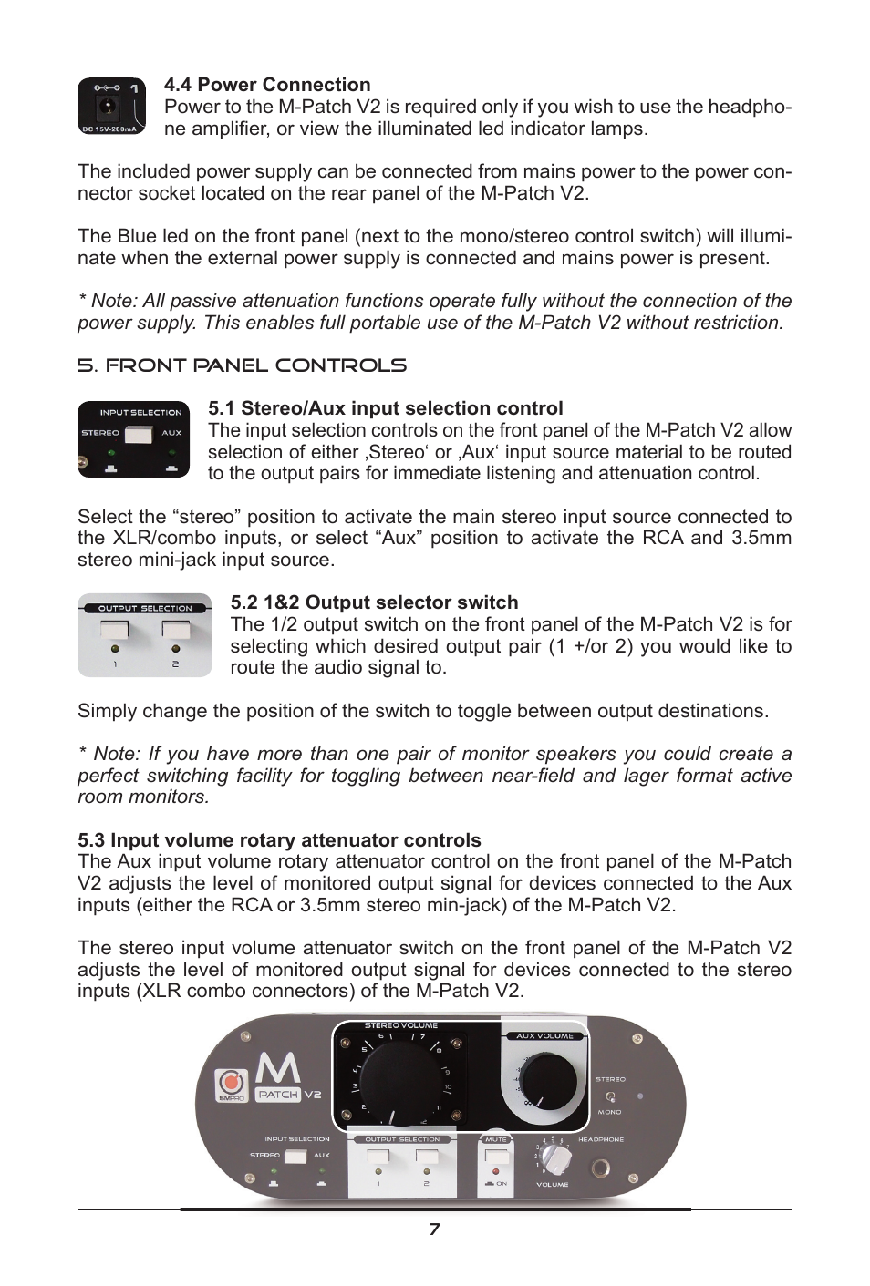 SM Pro Audio M-Patch V2: Passive Monitor Controller User Manual | Page 7 / 12