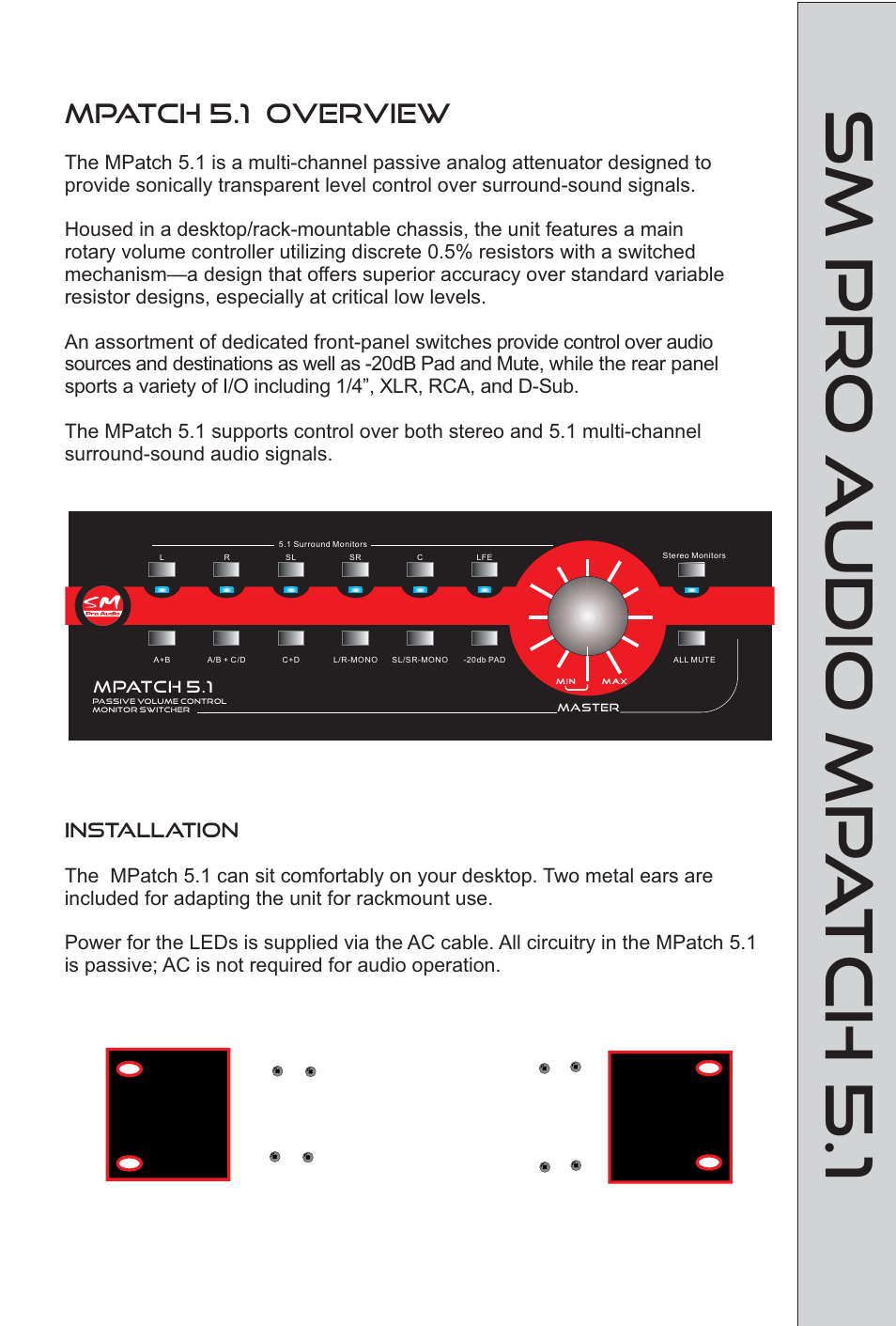 Sm pro audio mp a tch 5.1, Mpatch 5.1 overview | SM Pro Audio M-Patch 5.1: Passive Surround Monitor Controller User Manual | Page 4 / 14