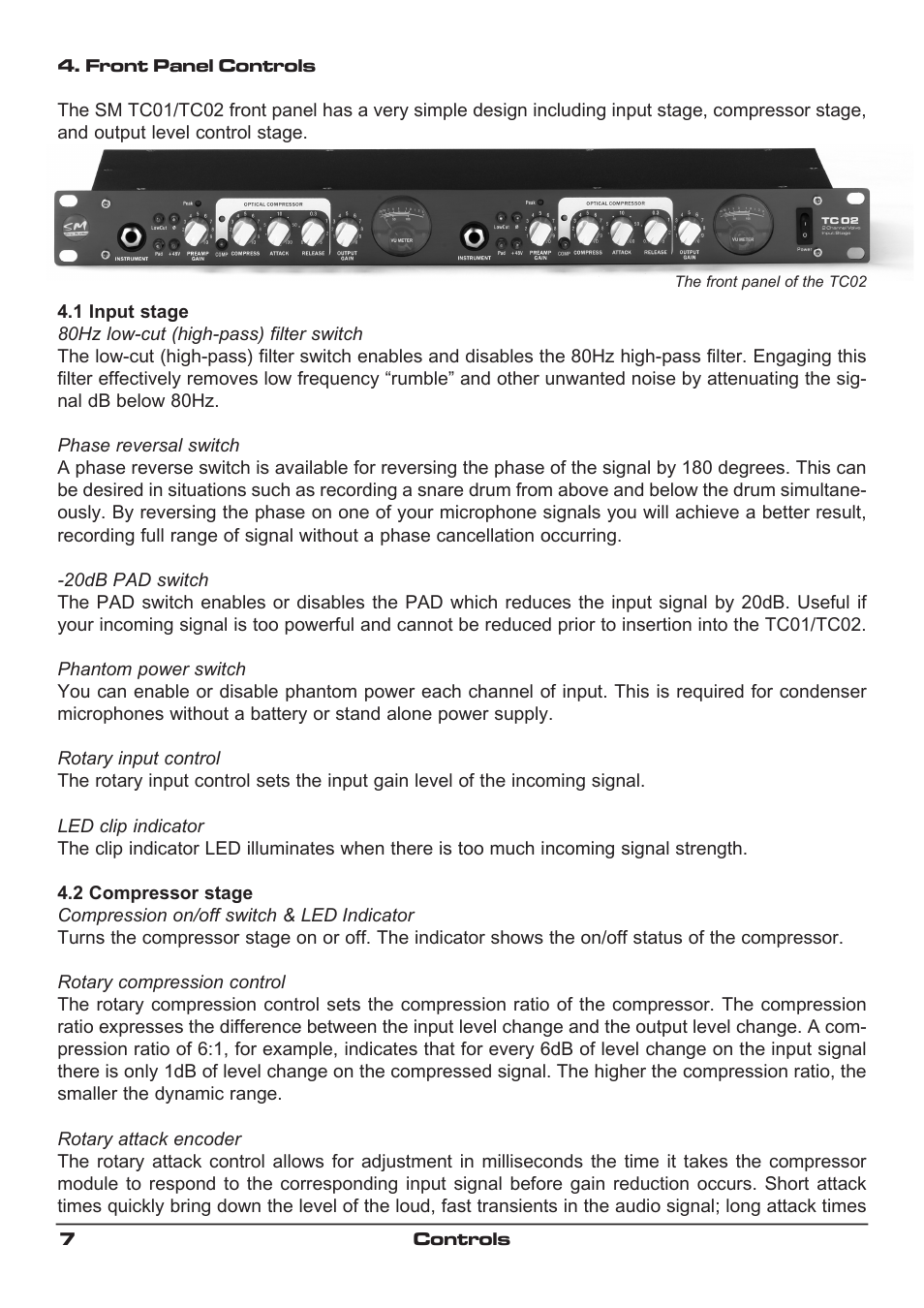 SM Pro Audio TC02: Dual channel microphone preamp User Manual | Page 7 / 13