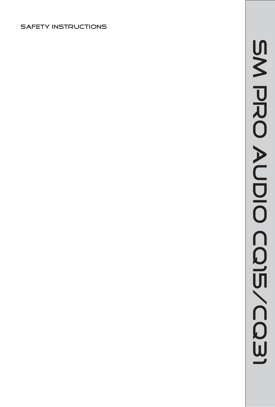 Sm pro audio cq15/cq31 | SM Pro Audio CQ31: 31-Band Graphic EQ/Compressor User Manual | Page 2 / 12
