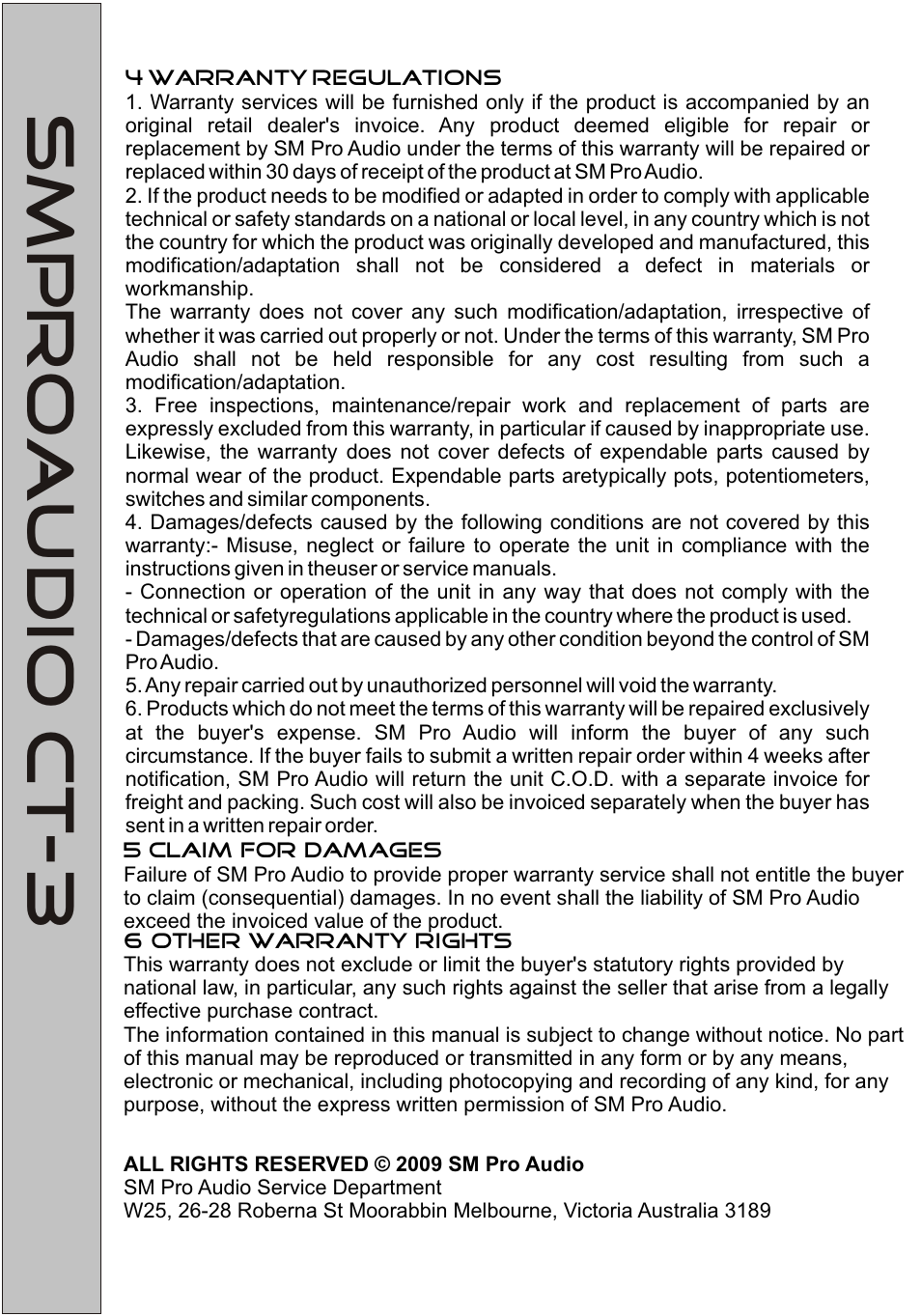 SM Pro Audio CT-3: Multi-format automatic Cable tester User Manual | Page 8 / 8