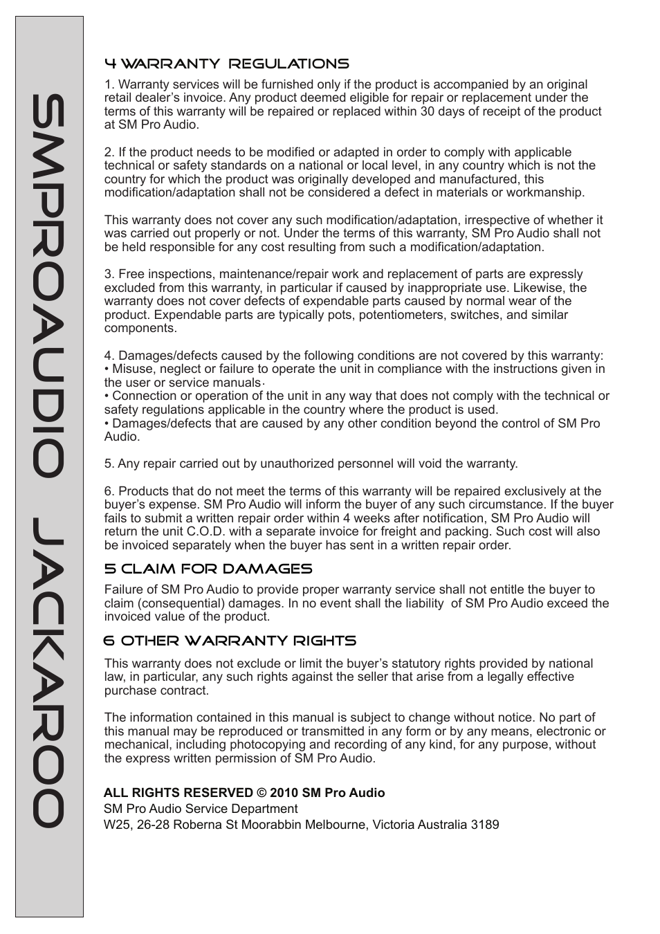 Smproaudio jackaroo | SM Pro Audio Jackaroo: The-Test-Everything-Unit User Manual | Page 14 / 14