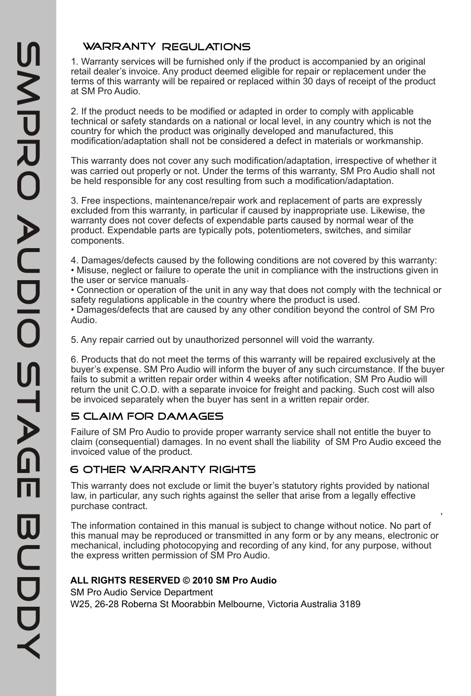 Stagebuddy13 | SM Pro Audio Stage Buddy: Personal Monitoring System User Manual | Page 13 / 14