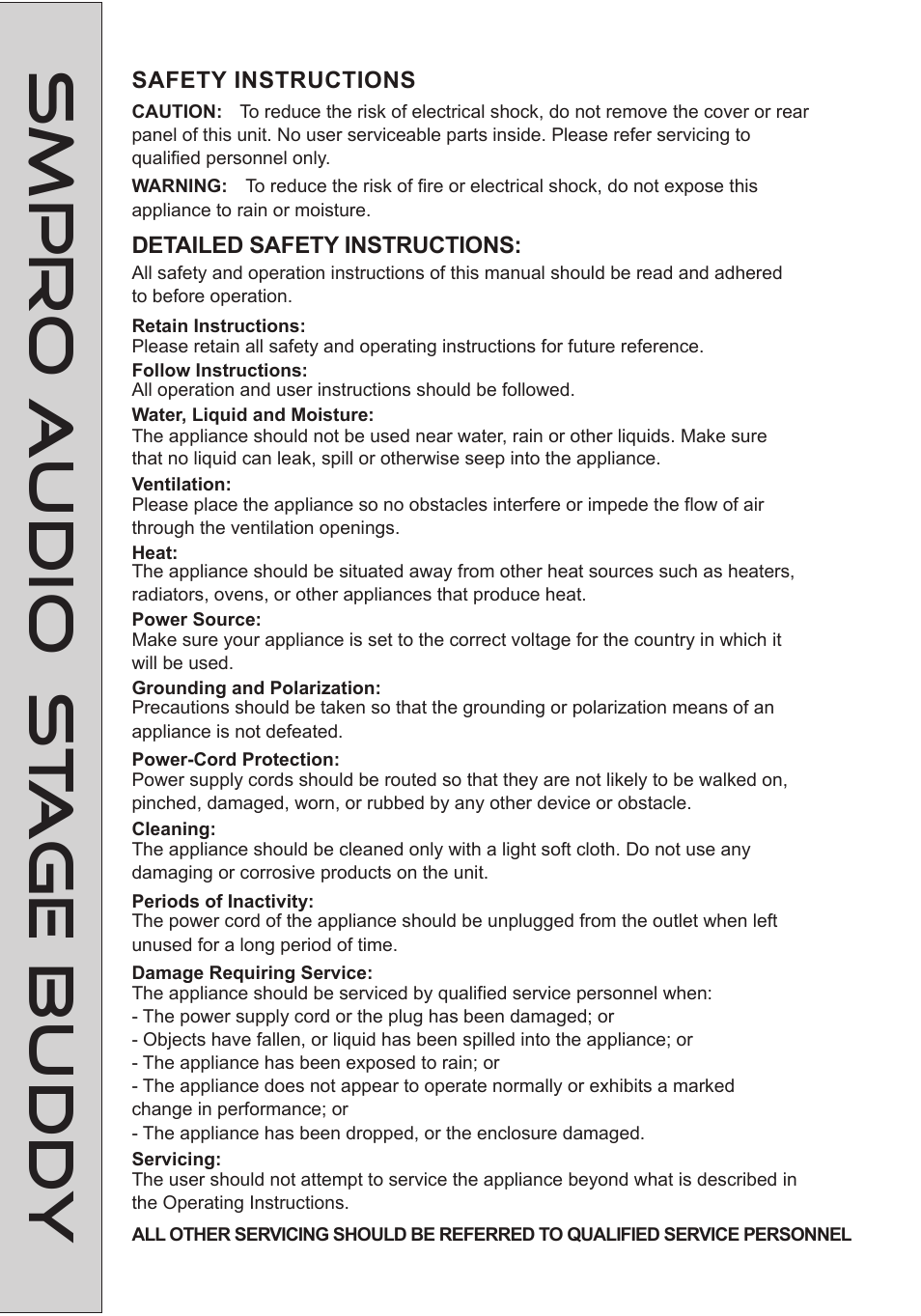 Stagebuddy3, Smpro audio st age buddy | SM Pro Audio Stage Buddy: Personal Monitoring System User Manual | Page 3 / 14