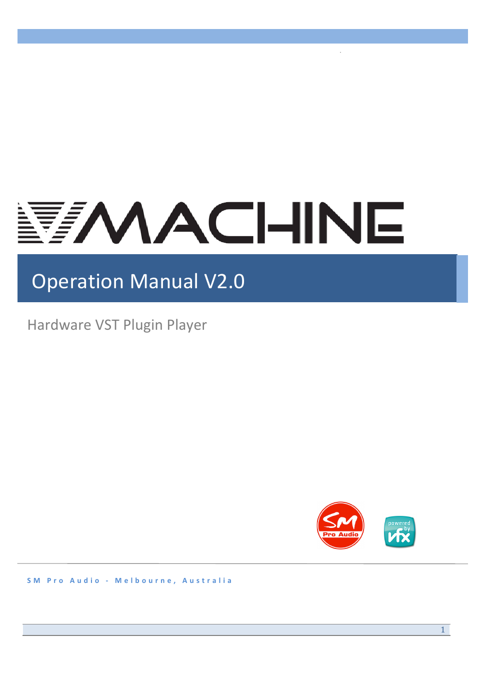 SM Pro Audio V-Machines User Manual | 88 pages