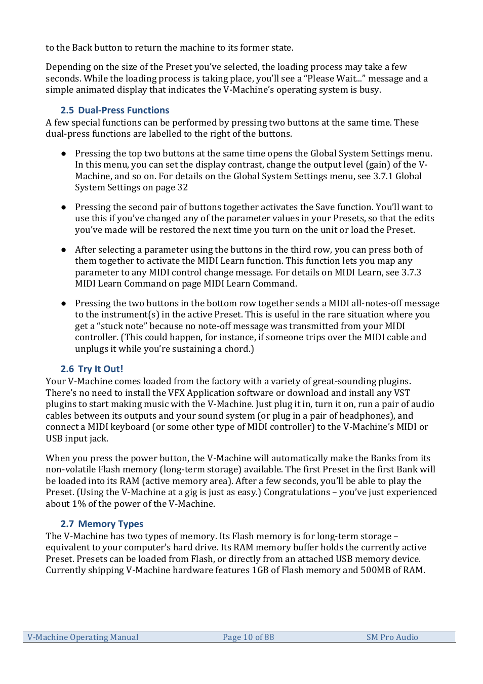 SM Pro Audio V-Machines User Manual | Page 10 / 88