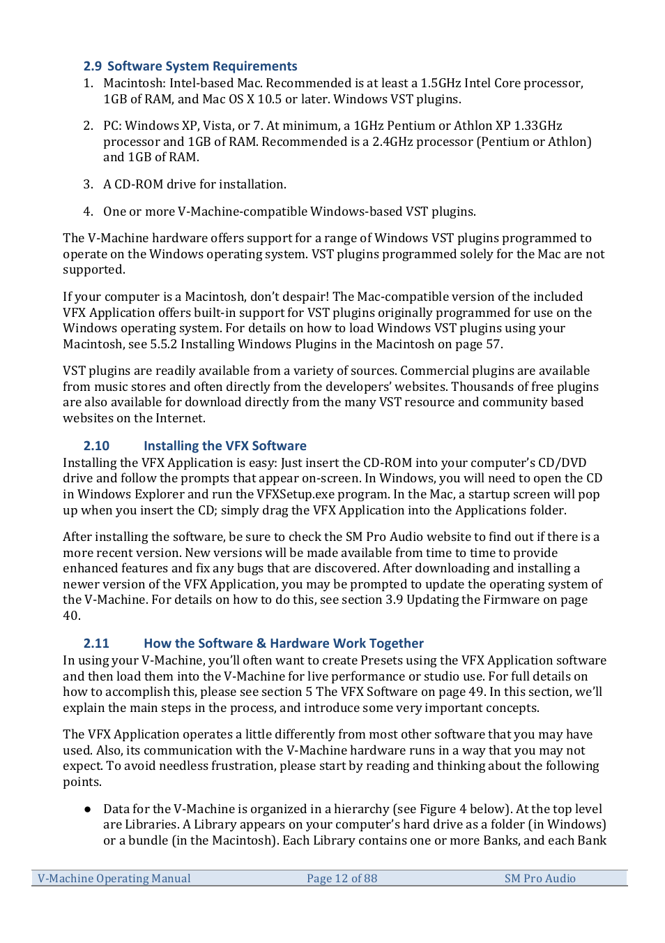 SM Pro Audio V-Machines User Manual | Page 12 / 88