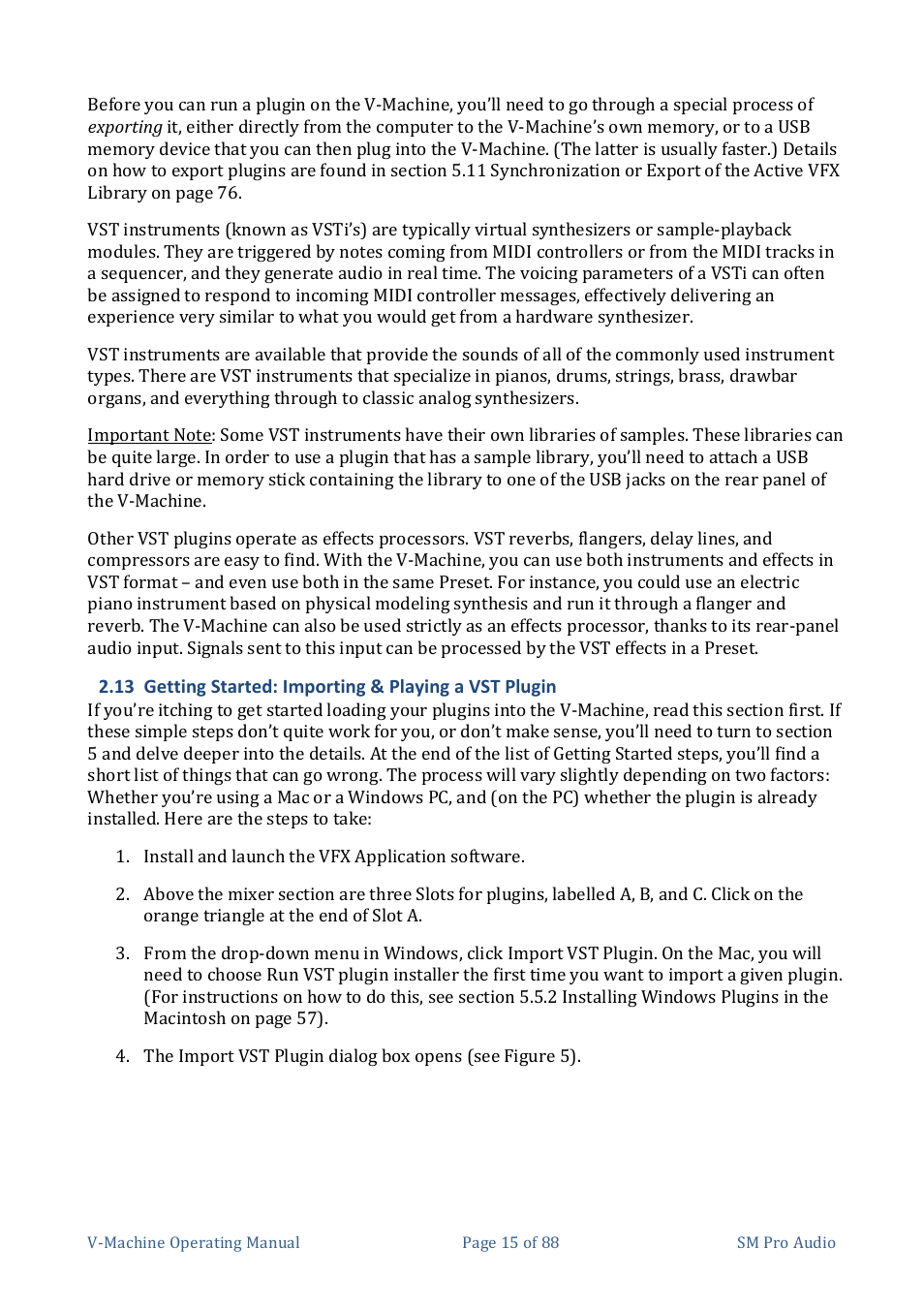 SM Pro Audio V-Machines User Manual | Page 15 / 88