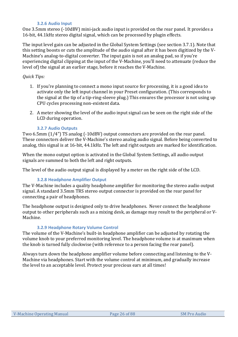 SM Pro Audio V-Machines User Manual | Page 26 / 88