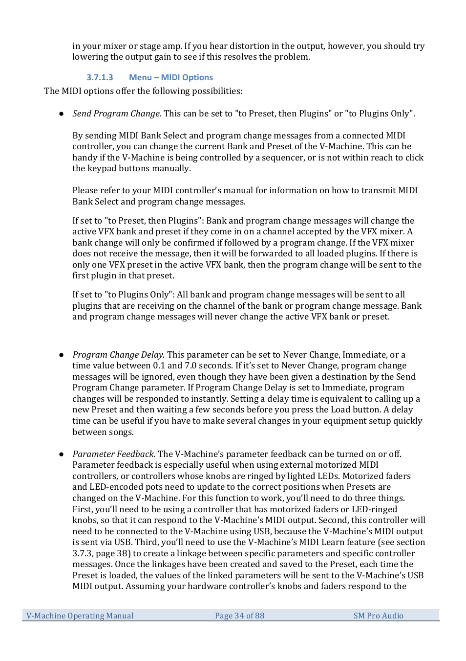 SM Pro Audio V-Machines User Manual | Page 34 / 88