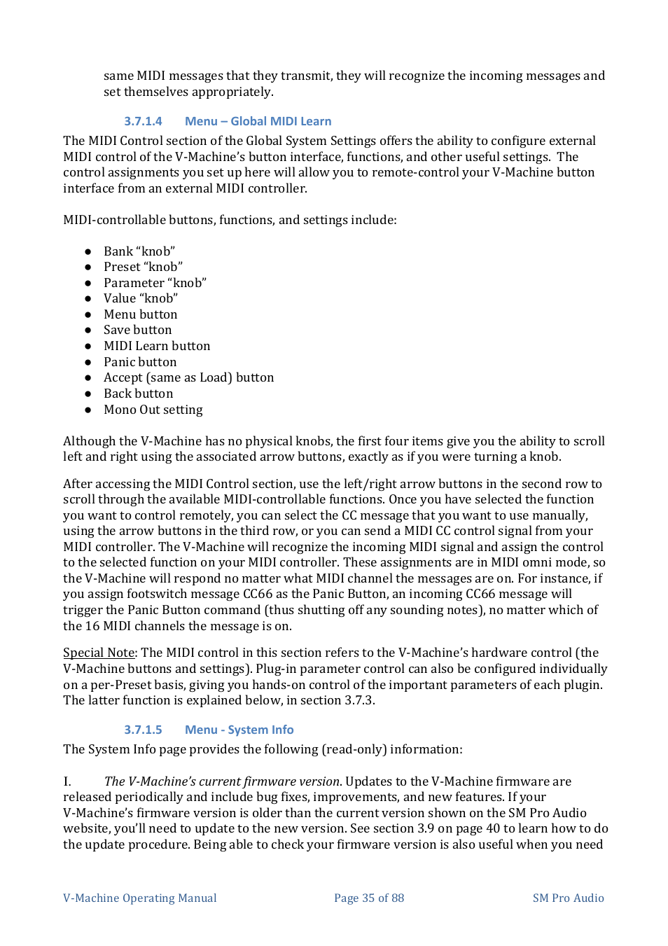 SM Pro Audio V-Machines User Manual | Page 35 / 88