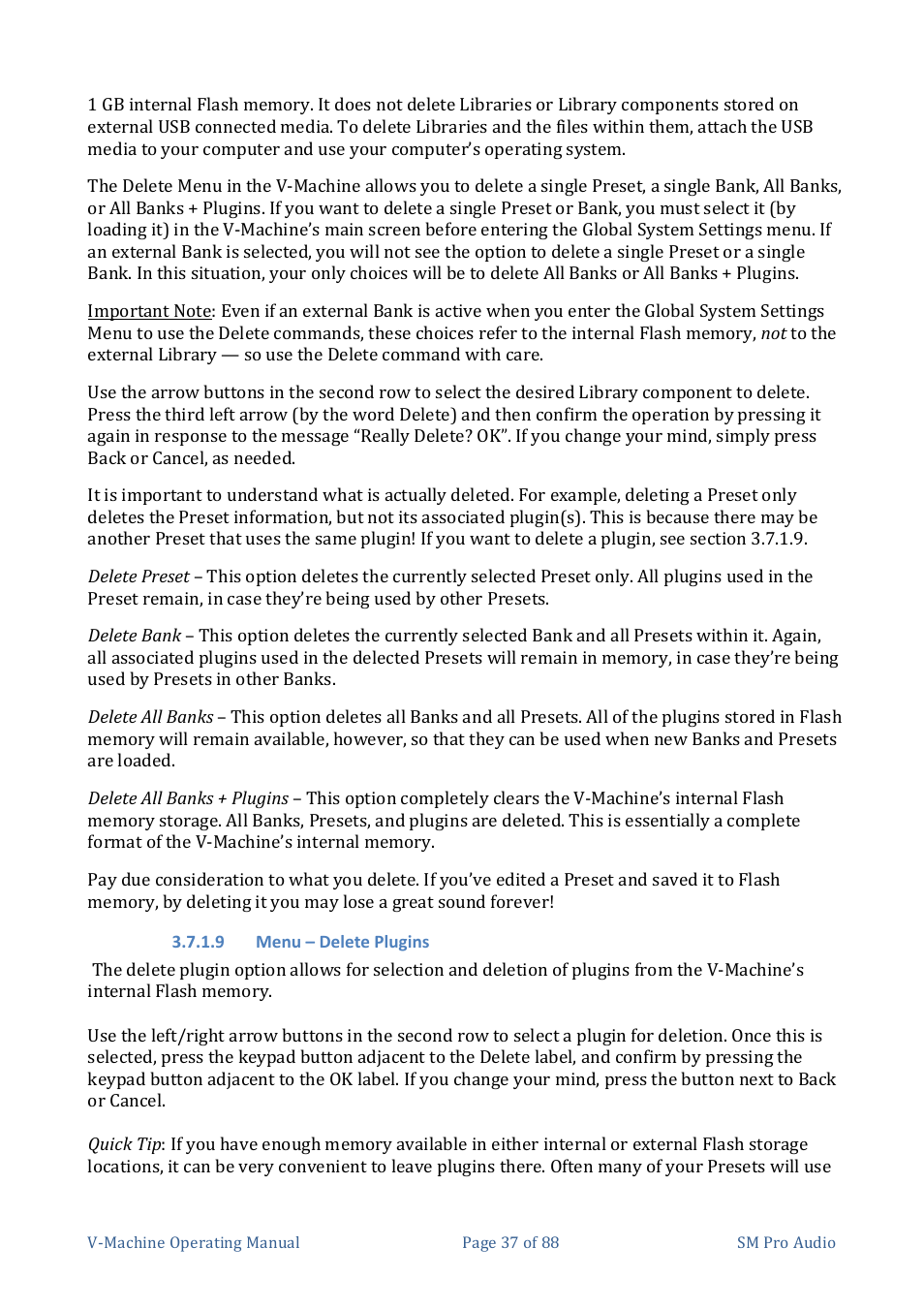 SM Pro Audio V-Machines User Manual | Page 37 / 88