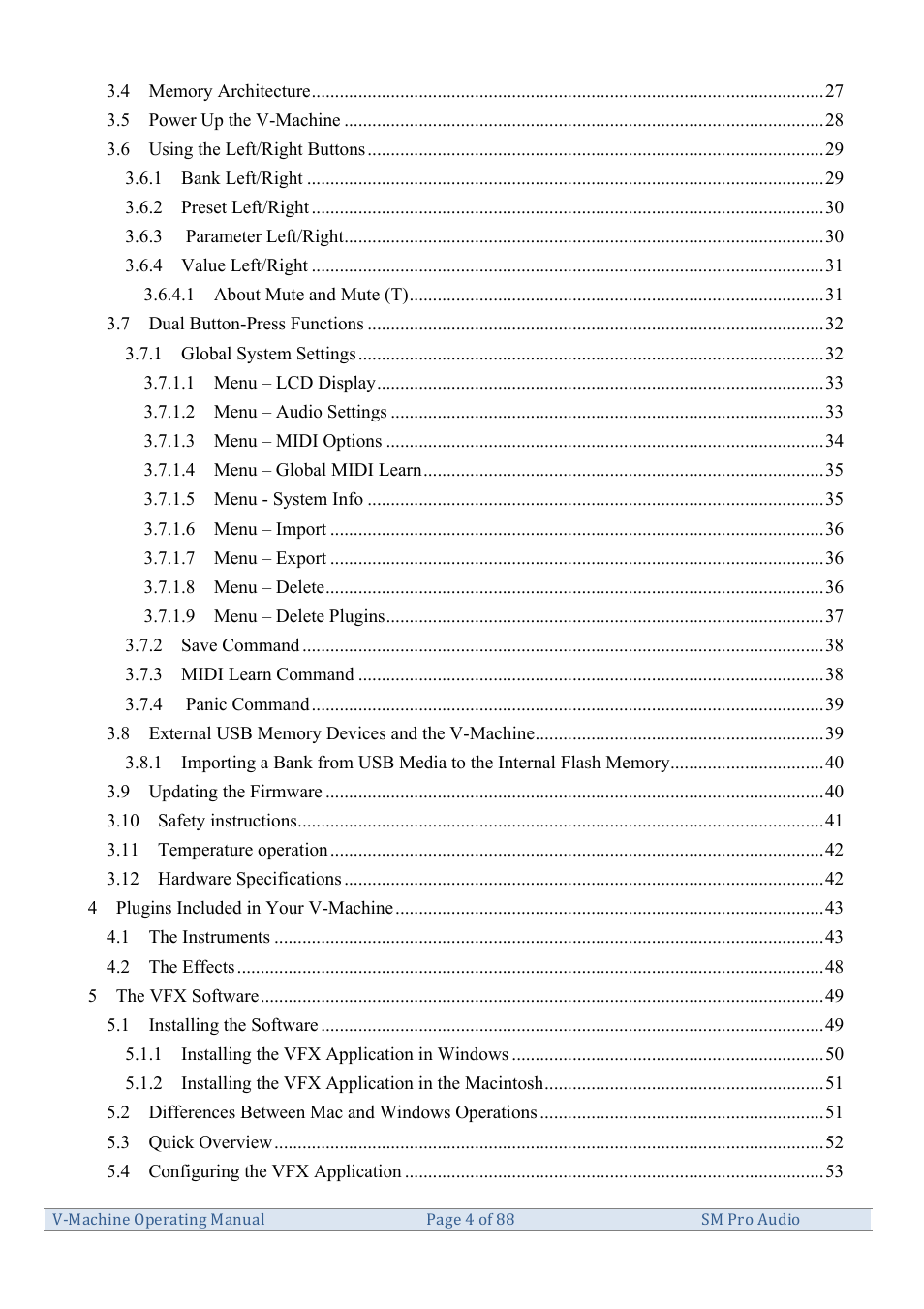 SM Pro Audio V-Machines User Manual | Page 4 / 88