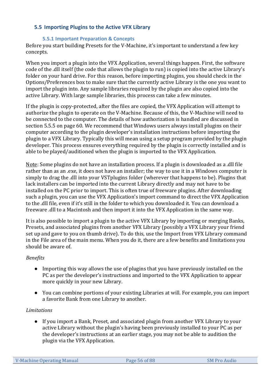 SM Pro Audio V-Machines User Manual | Page 56 / 88