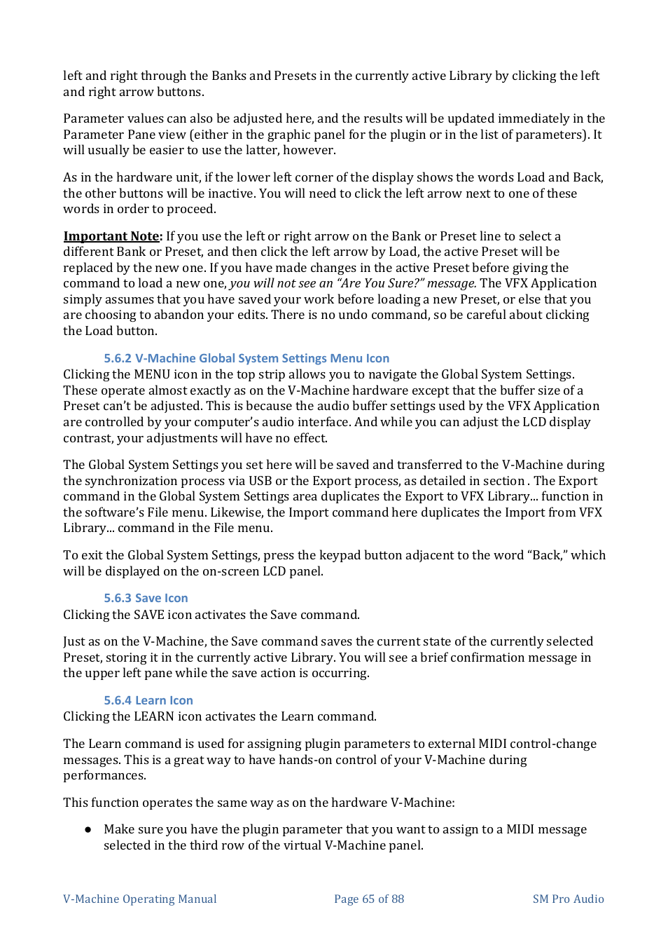 SM Pro Audio V-Machines User Manual | Page 65 / 88