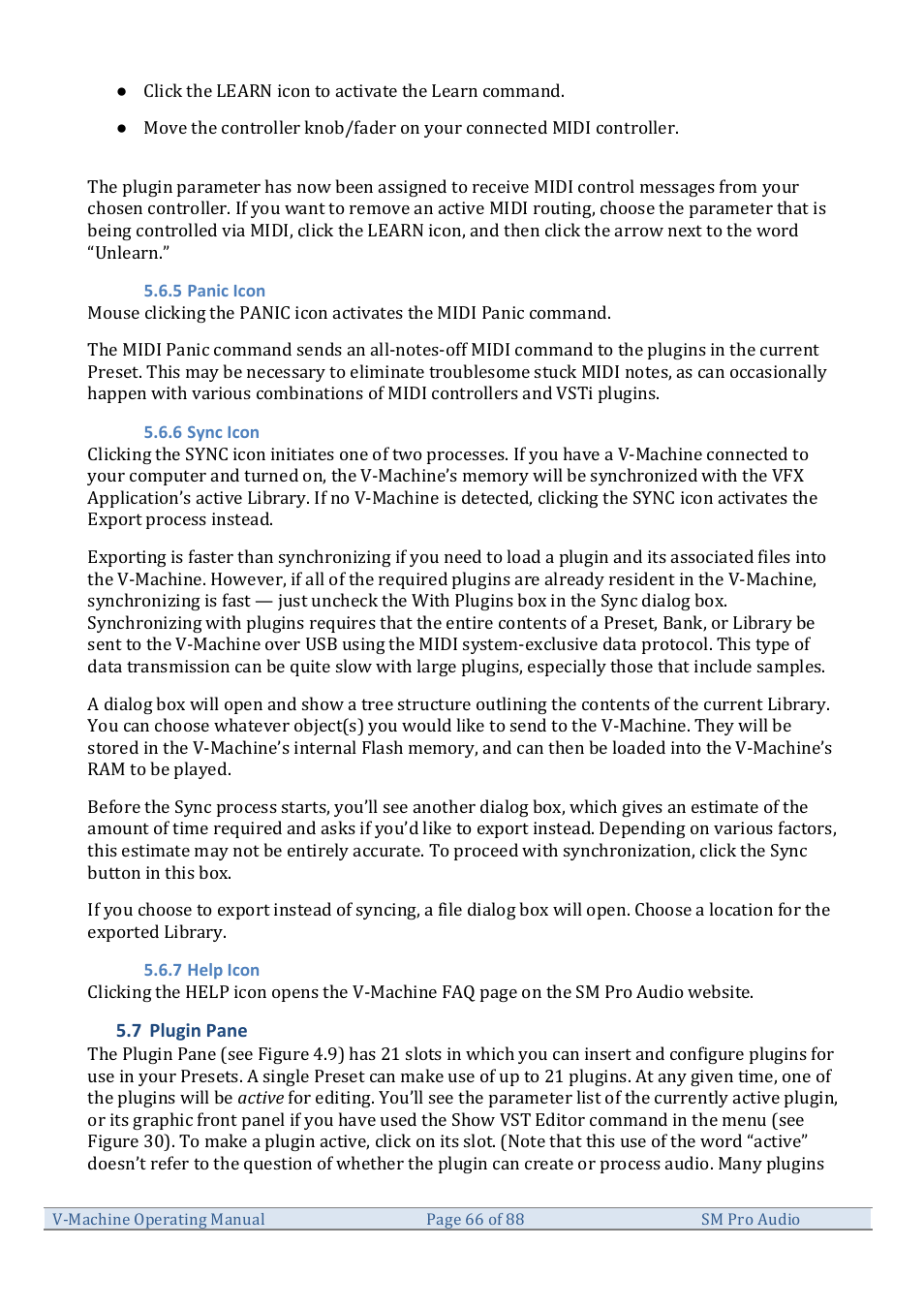 SM Pro Audio V-Machines User Manual | Page 66 / 88