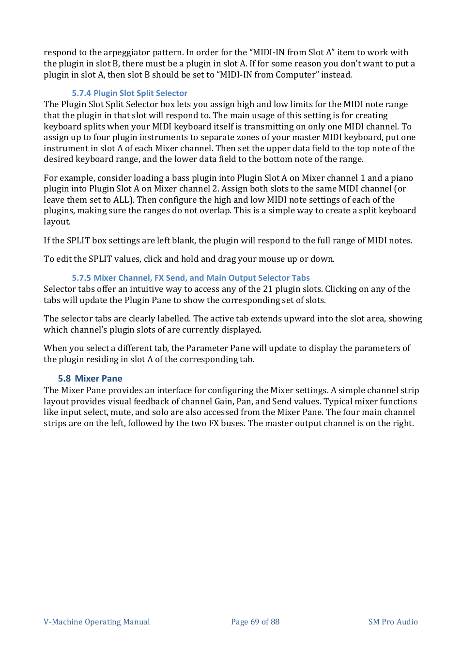 SM Pro Audio V-Machines User Manual | Page 69 / 88
