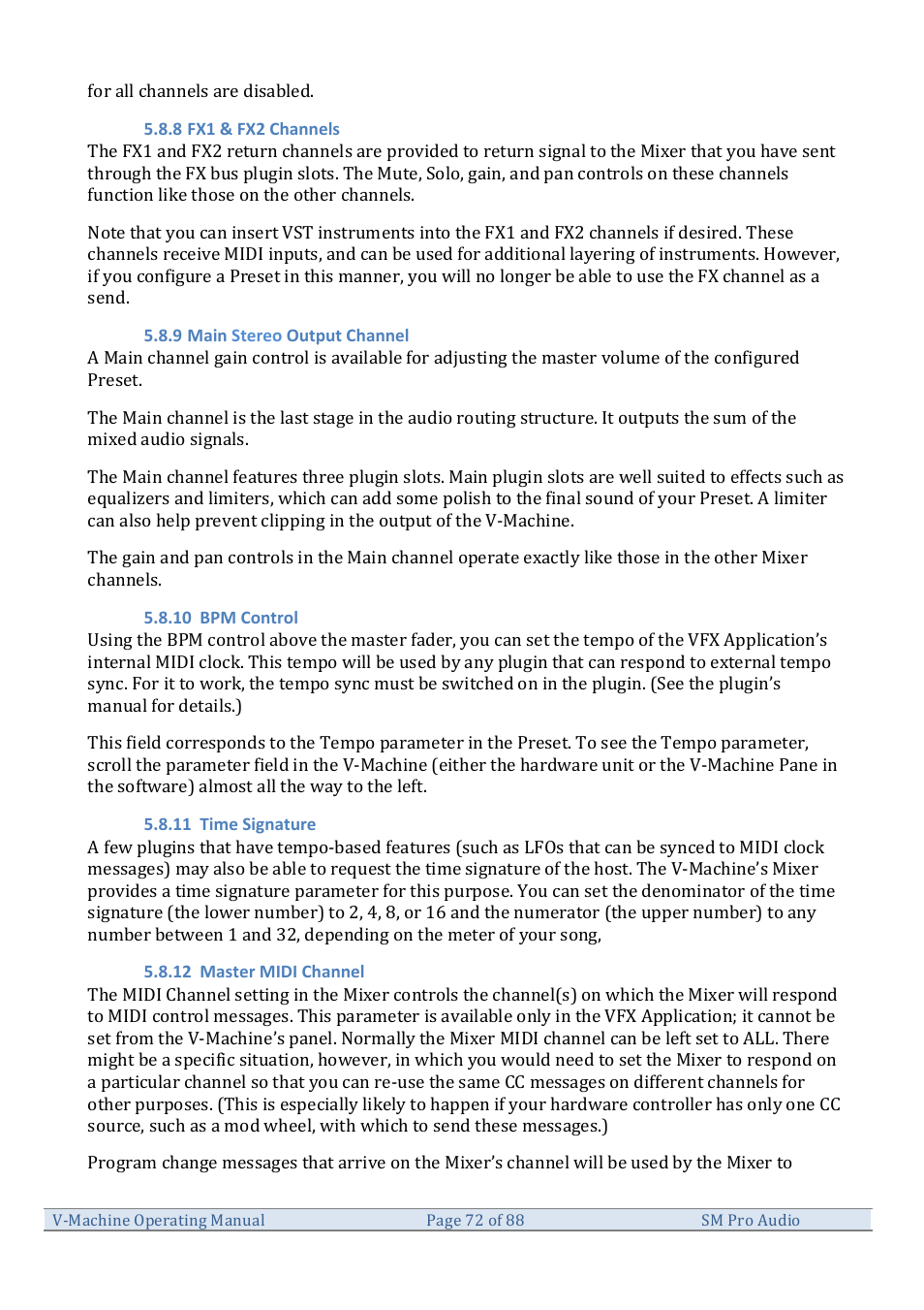 SM Pro Audio V-Machines User Manual | Page 72 / 88