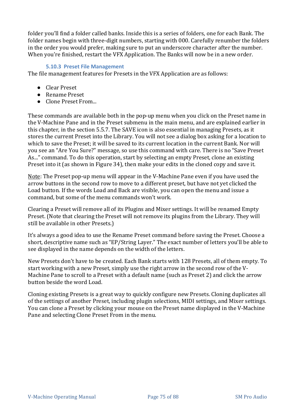 SM Pro Audio V-Machines User Manual | Page 75 / 88