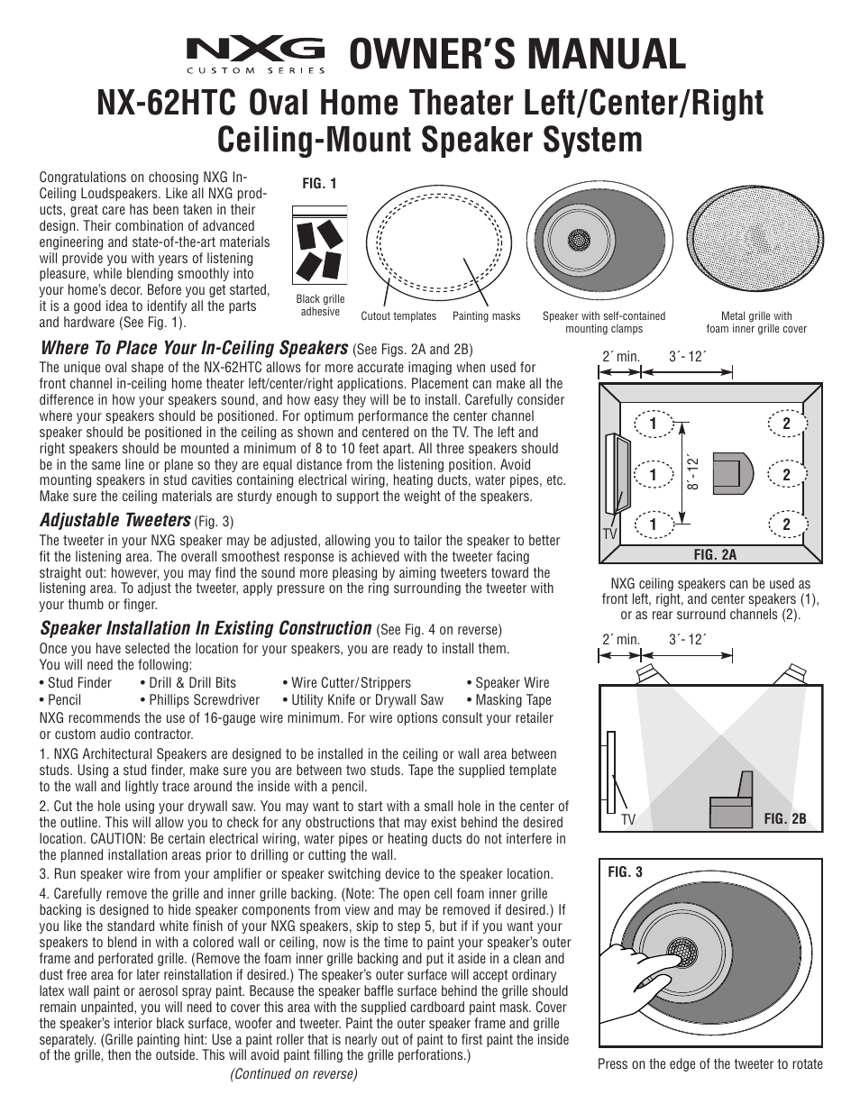 NXG Technology NX-62HTC User Manual | 2 pages