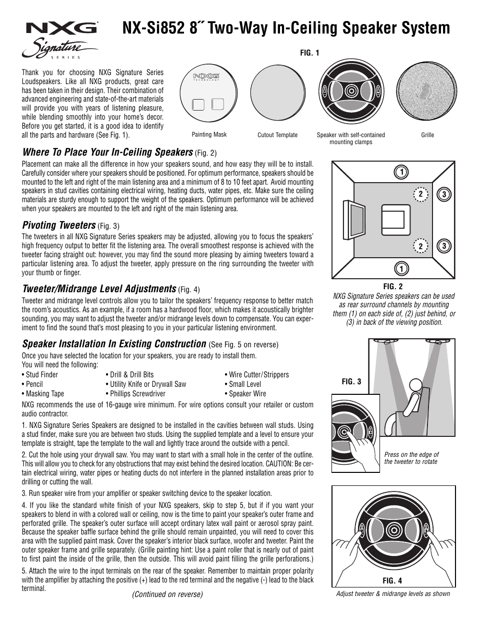 NXG Technology NX-Si852 User Manual | 2 pages