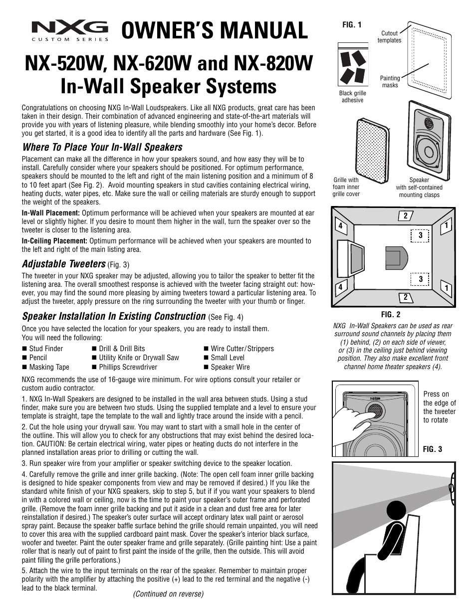 NXG Technology NX-820W User Manual | 2 pages