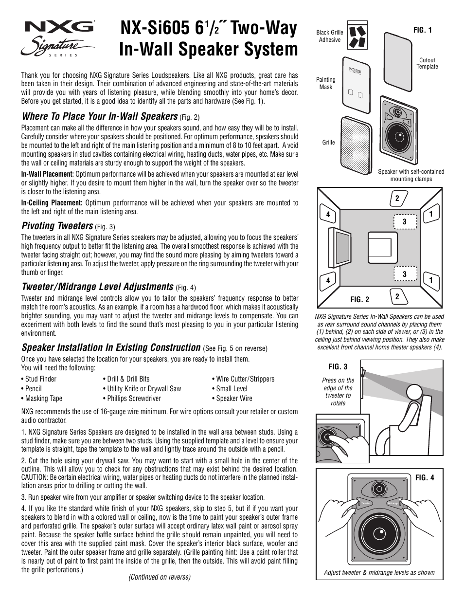 NXG Technology NX-Si605 User Manual | 2 pages