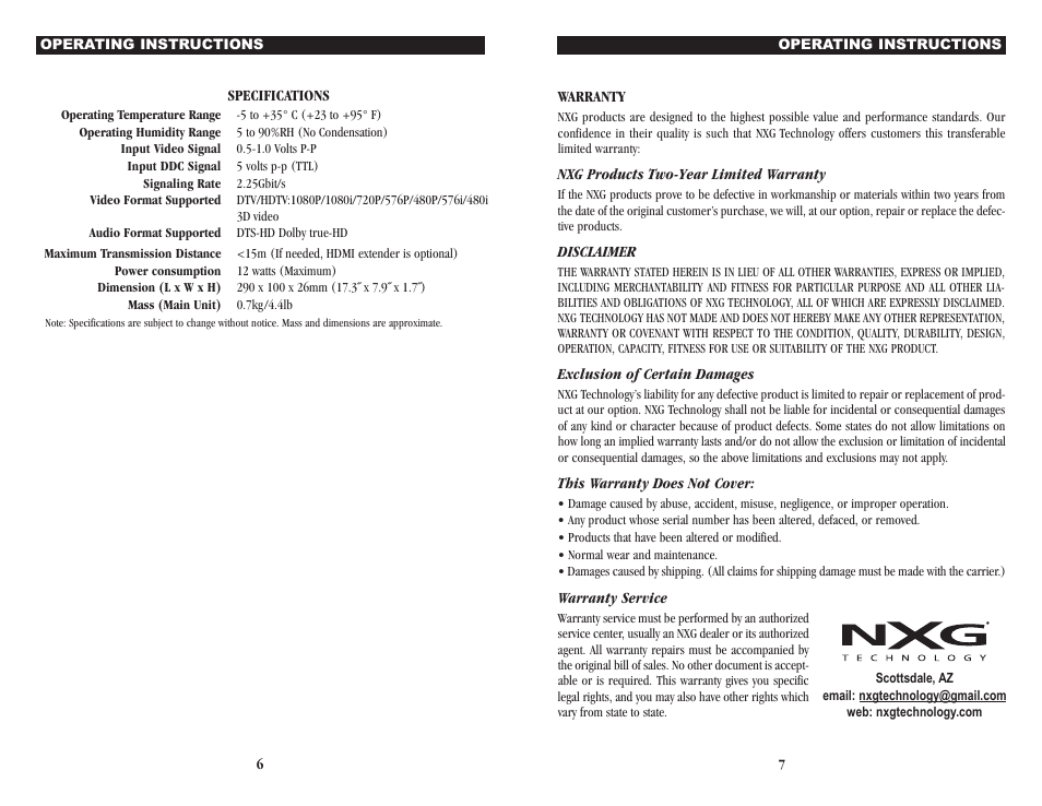 NXG Technology NX-HDMIM-4x4 - 4x4 Matrix User Manual | Page 4 / 4