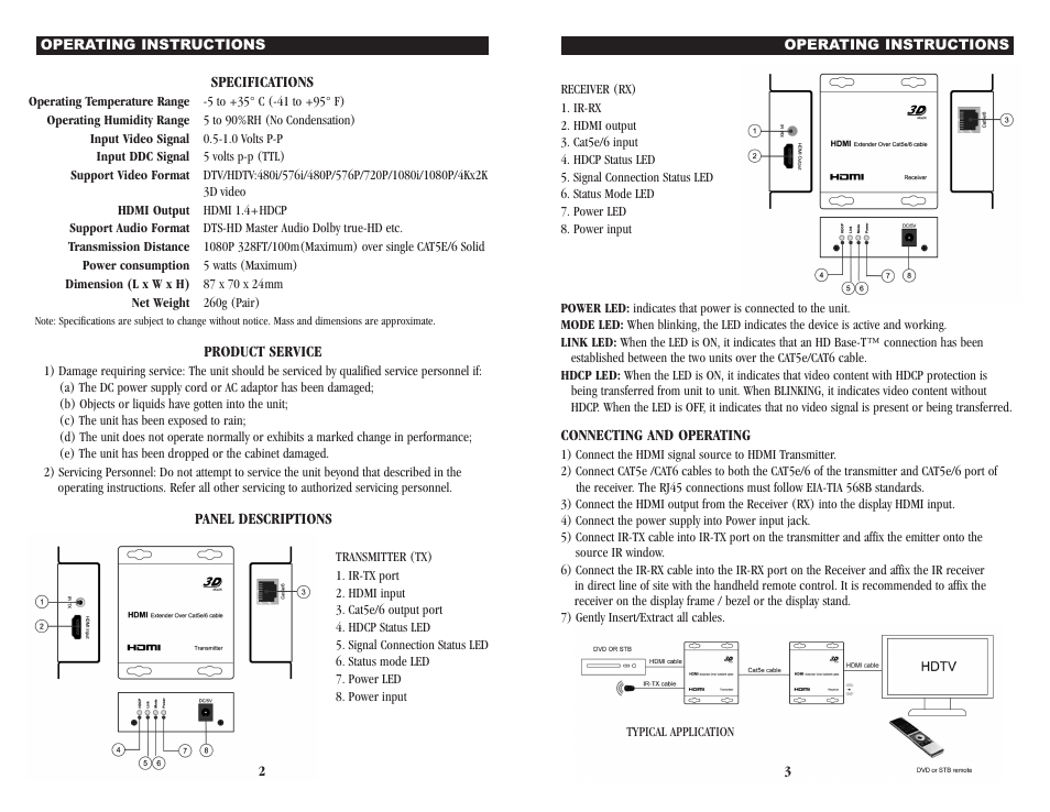 NXG Technology NX-HDMIX-IR-100-1 - HDMI over single HDBaseT User Manual | Page 2 / 2