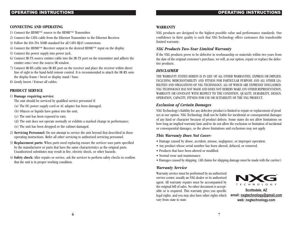 NXG Technology NX-HDMIX-ET-IR-120-1 - HDMI over single Ethernet User Manual | Page 4 / 4