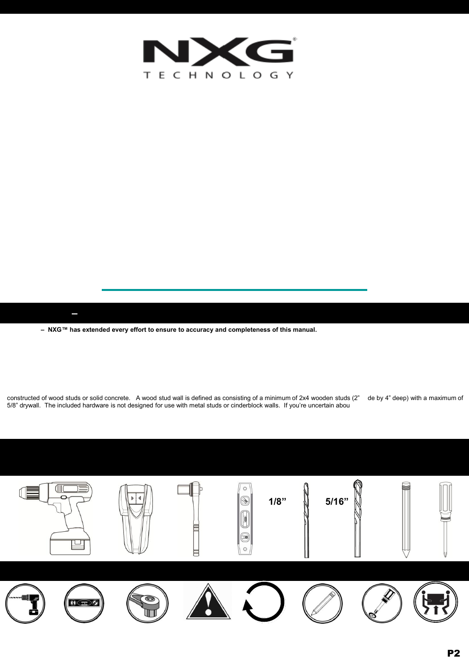 NXG Technology NX-SHELF-2 User Manual | Page 2 / 12