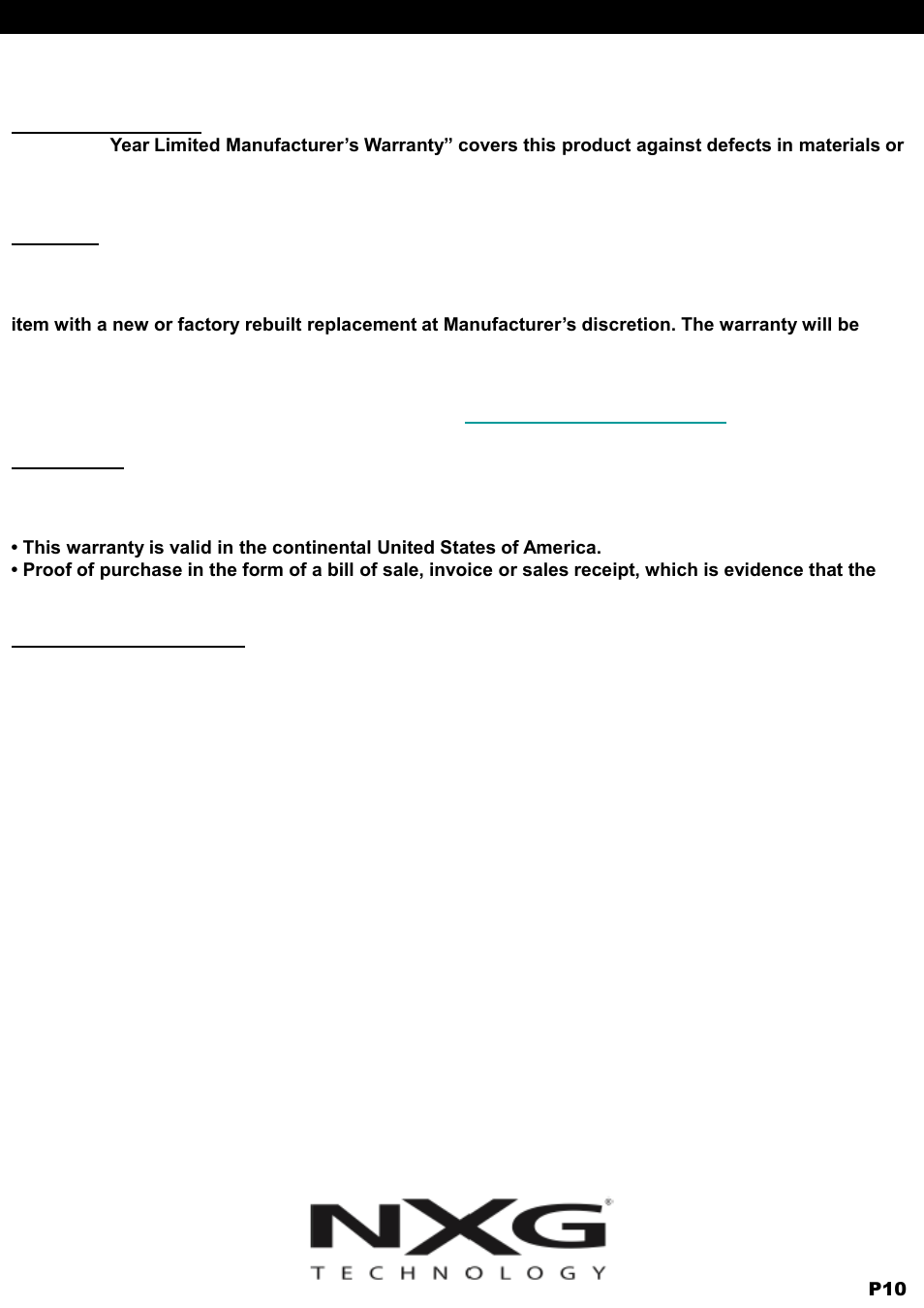 NXG Technology NX-MOUNT-ART-S User Manual | Page 10 / 10