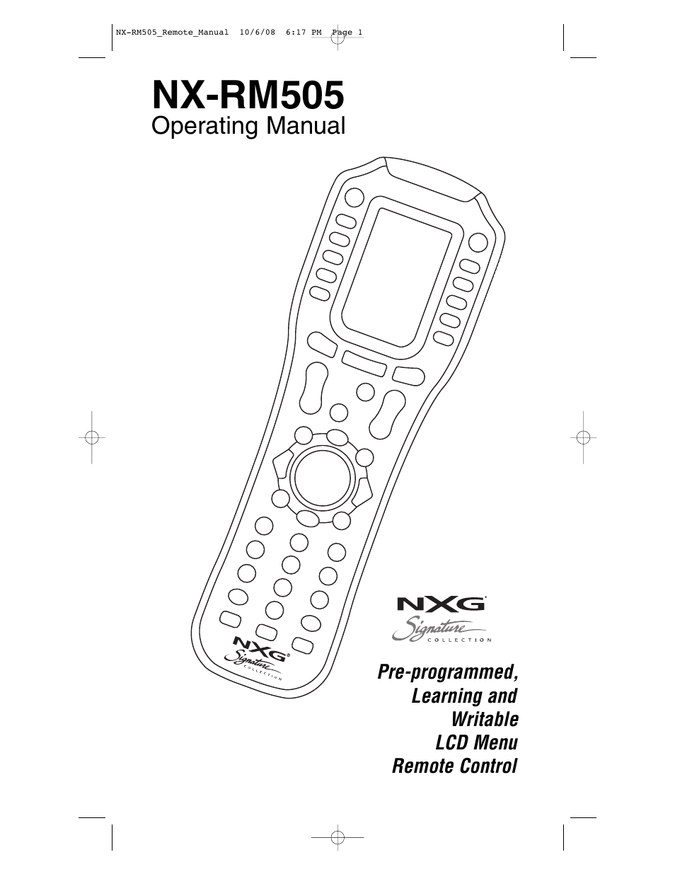 NXG Technology NX-RM505 User Manual | 80 pages