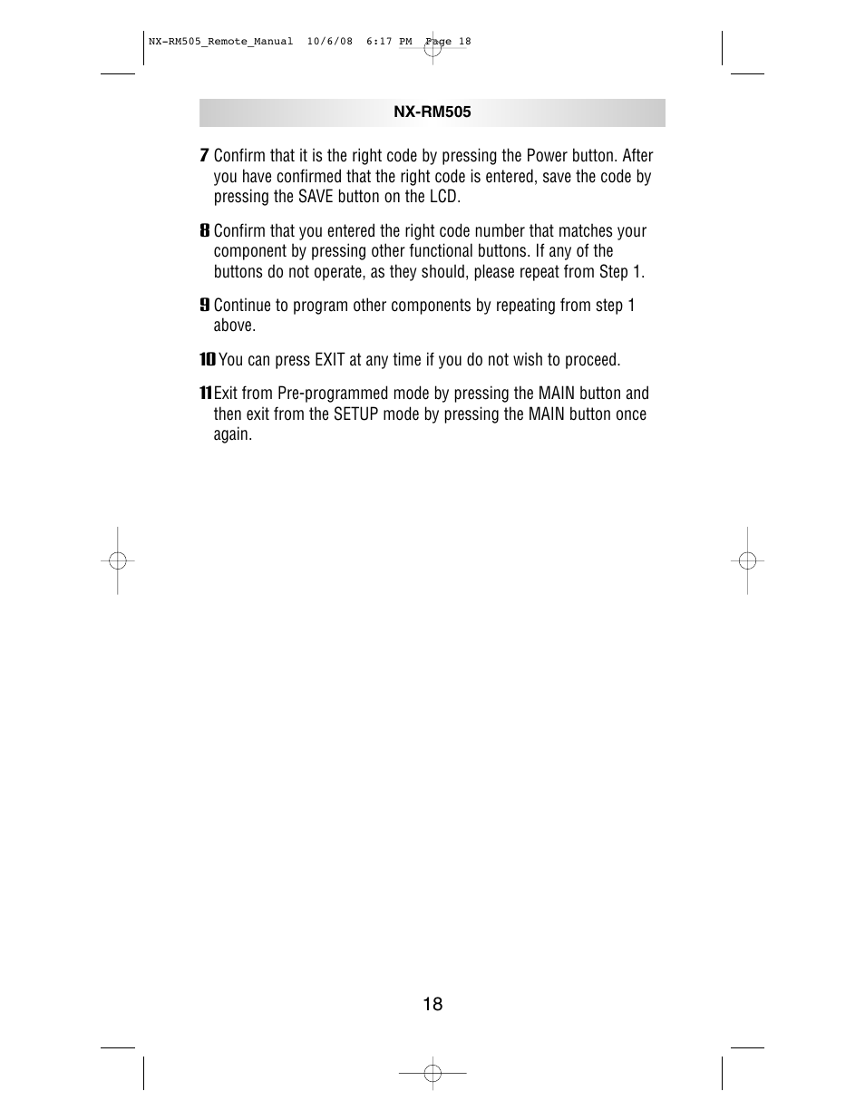 NXG Technology NX-RM505 User Manual | Page 18 / 80
