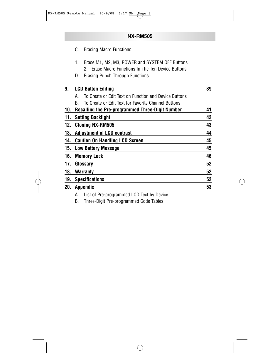 NXG Technology NX-RM505 User Manual | Page 3 / 80