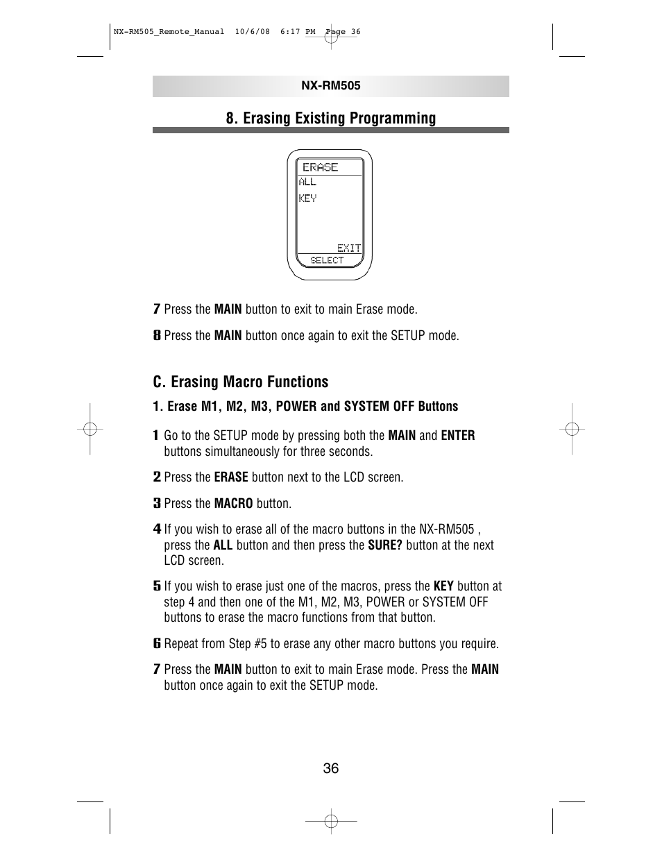 NXG Technology NX-RM505 User Manual | Page 36 / 80