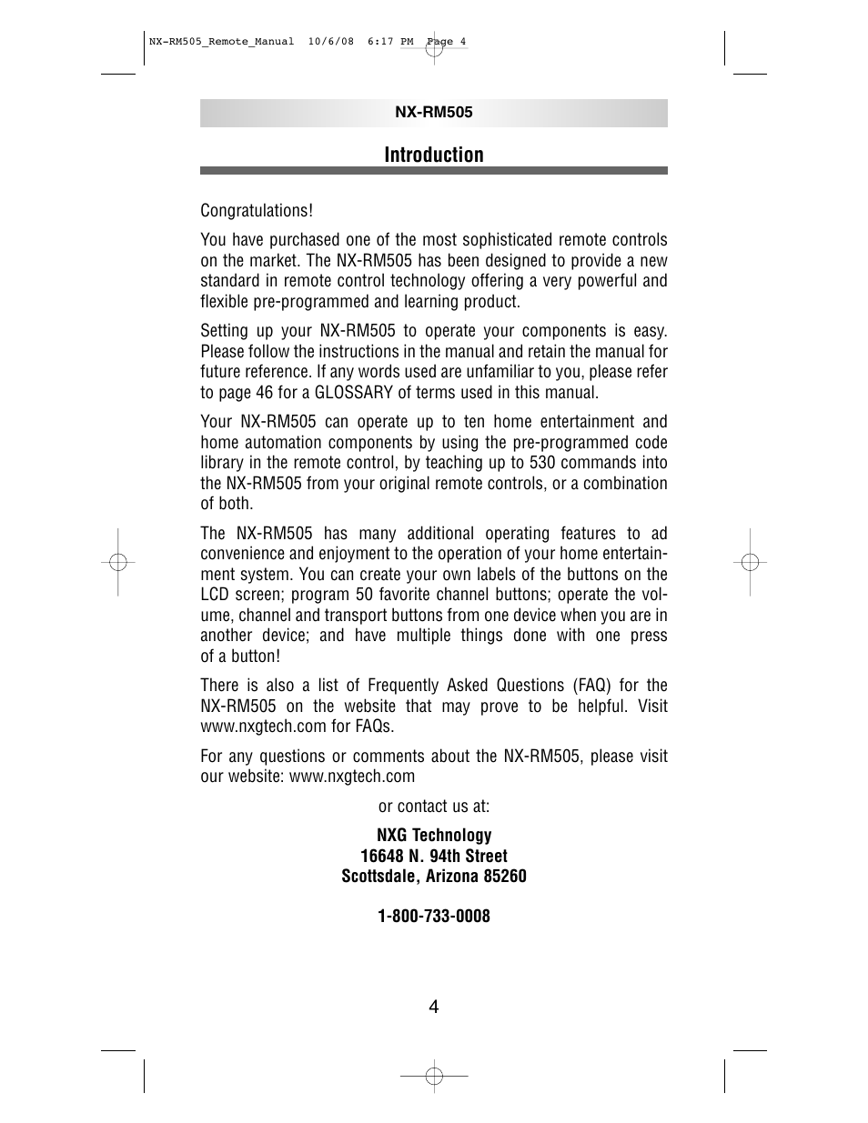 NXG Technology NX-RM505 User Manual | Page 4 / 80