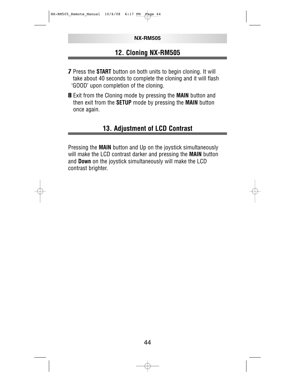 NXG Technology NX-RM505 User Manual | Page 44 / 80
