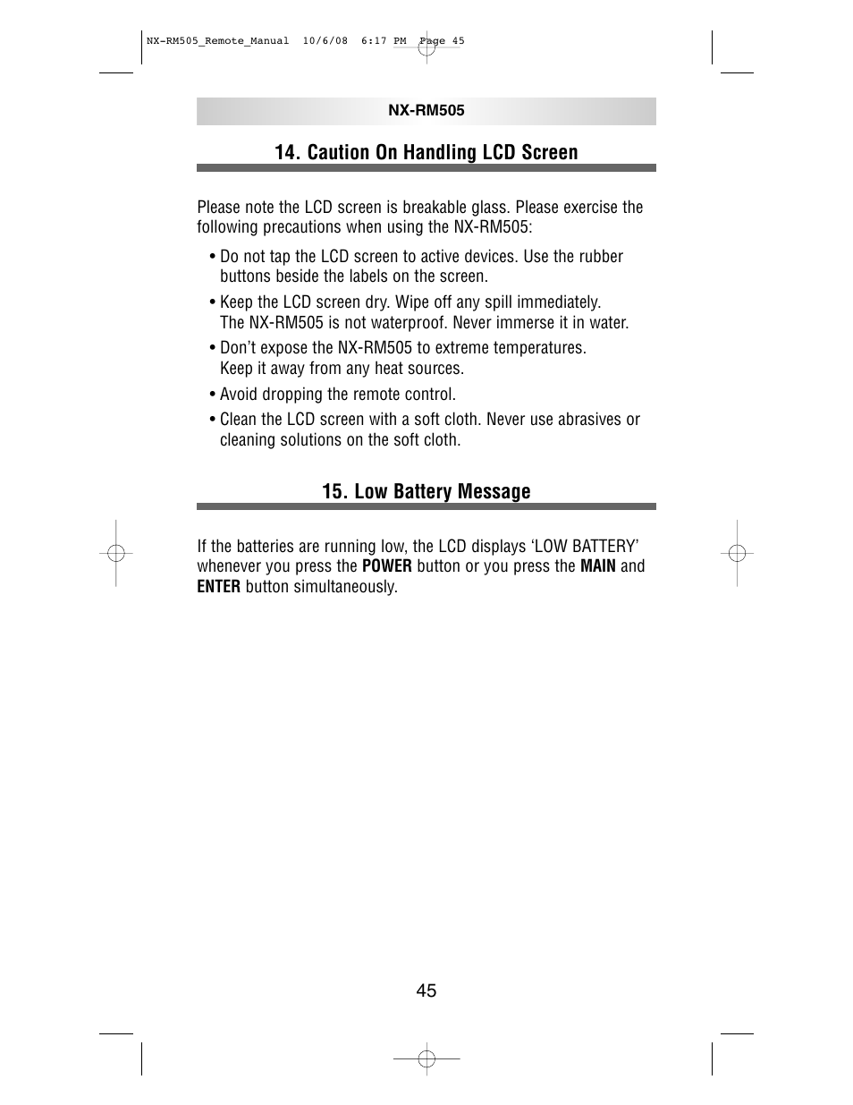 NXG Technology NX-RM505 User Manual | Page 45 / 80