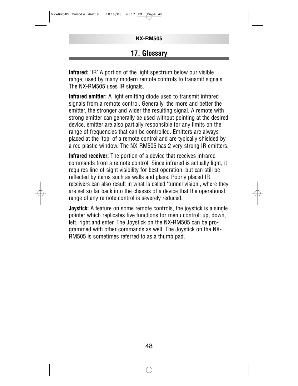 Glossary | NXG Technology NX-RM505 User Manual | Page 48 / 80