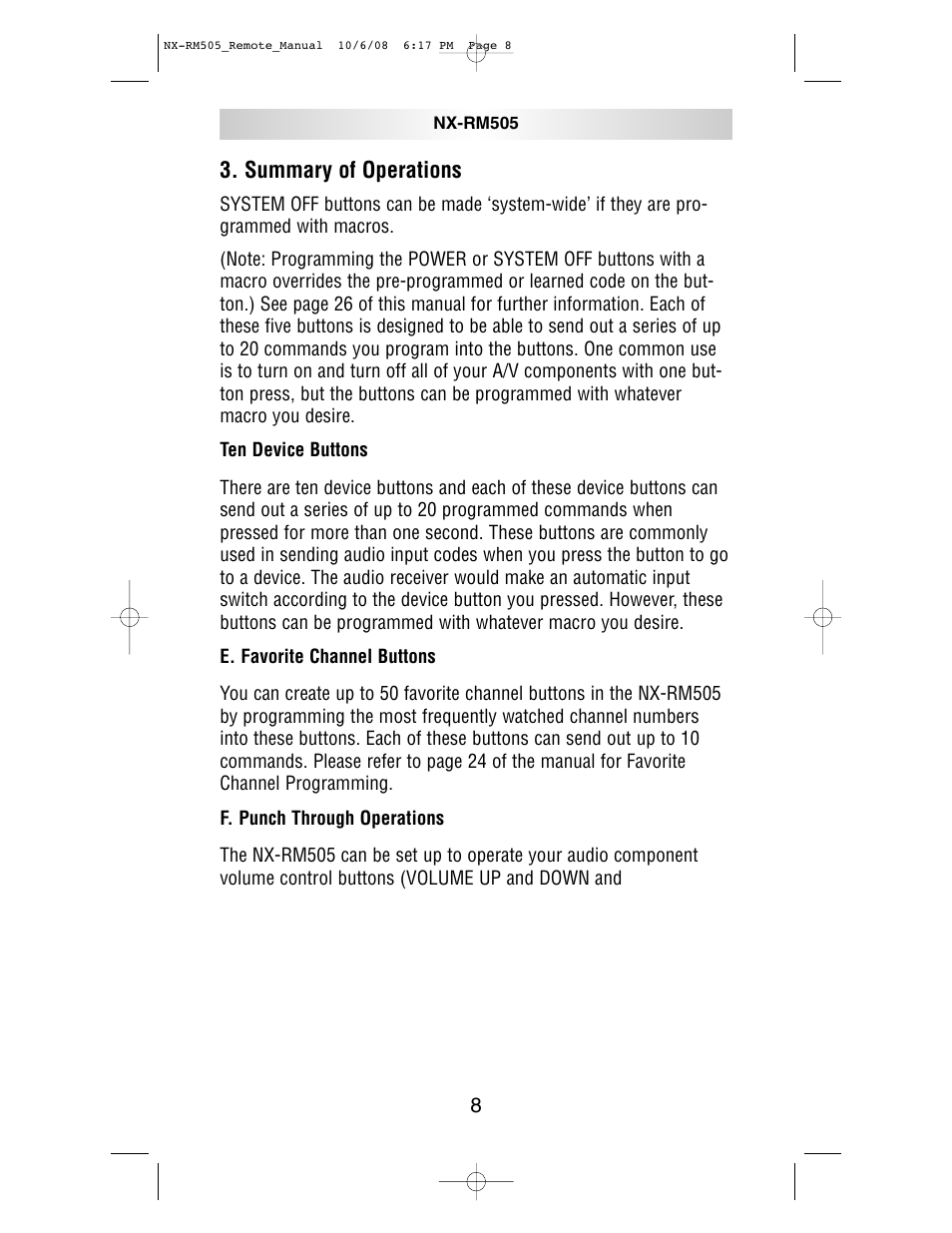 NXG Technology NX-RM505 User Manual | Page 8 / 80