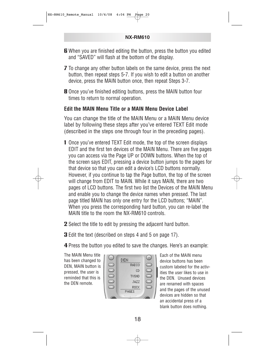 NXG Technology NX-RM610 User Manual | Page 20 / 66