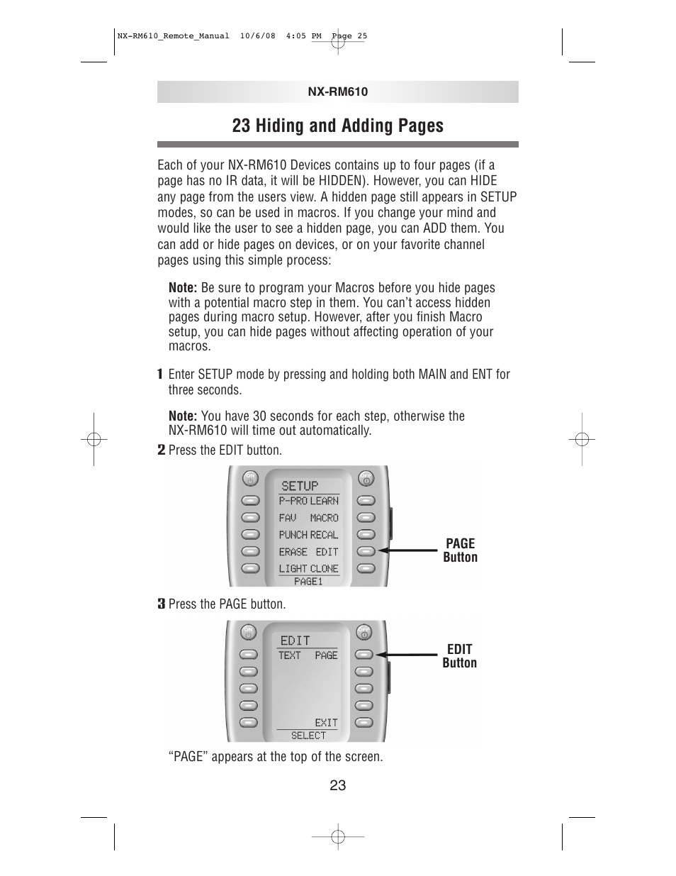 23 hiding and adding pages | NXG Technology NX-RM610 User Manual | Page 25 / 66