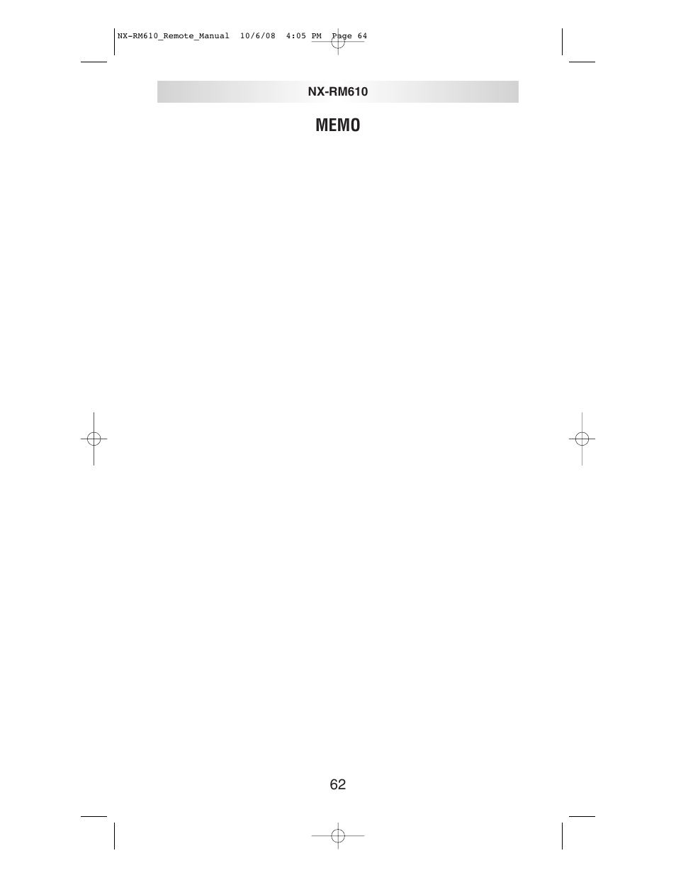 NXG Technology NX-RM610 User Manual | Page 64 / 66