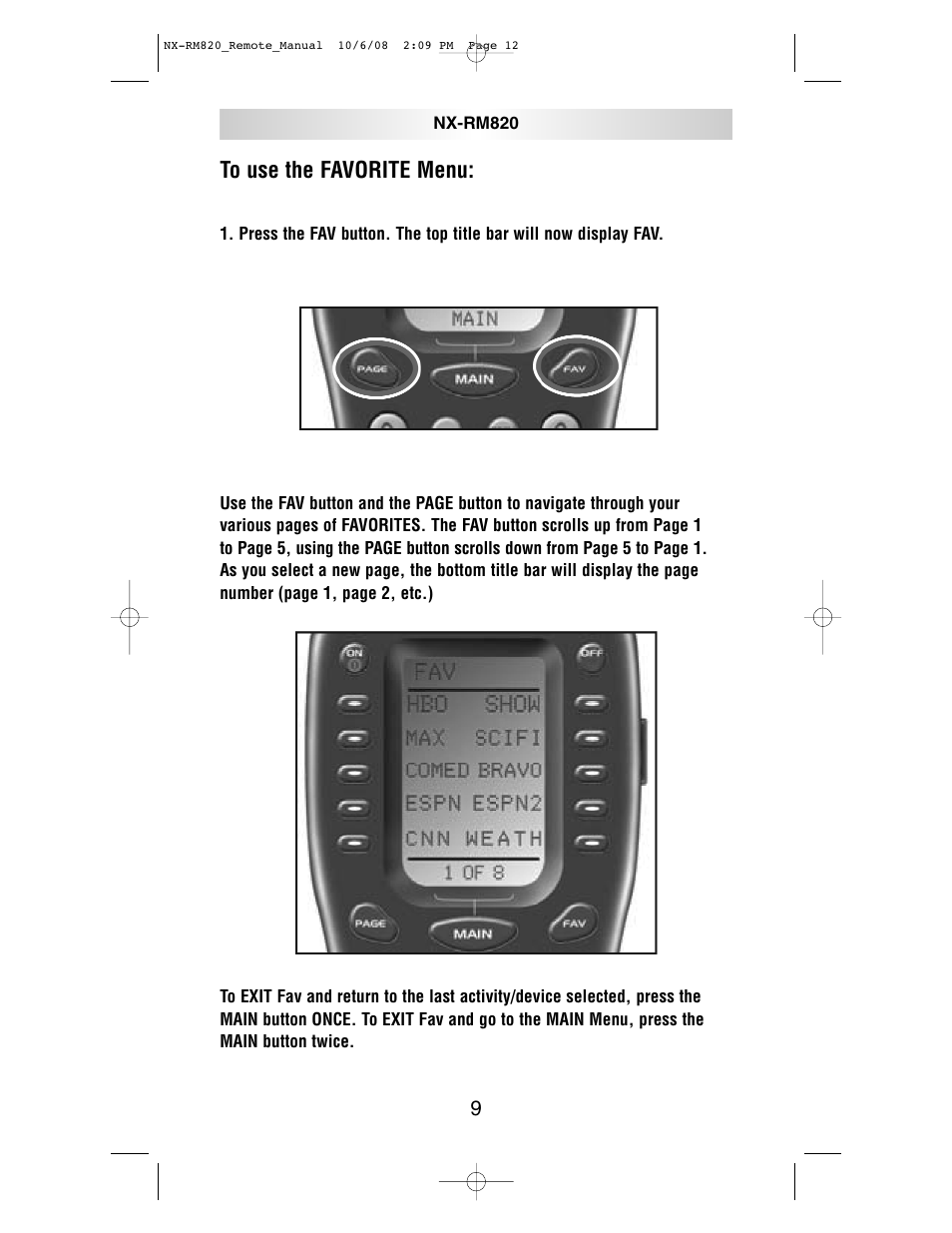 NXG Technology NX-RM820 User Manual | Page 12 / 18